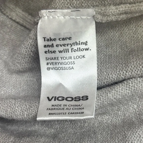 Vigoss Heather Gray Cardigan with Delicate Lace‎ Trim - Picture 7 of 8